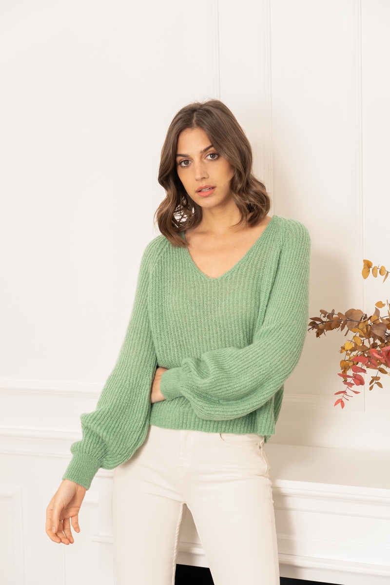 PULL AMBRE VERT