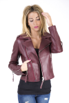  Women's burgundy leather jacket 