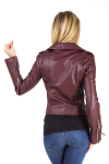 Veste femme en cuir bordeaux femme