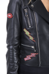  Women's black leather jacket