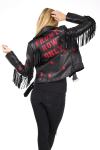  Women's black leather jacket 