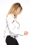 Women's white leather jacket