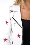 Women's white leather jacket