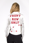 Women's white leather jacket